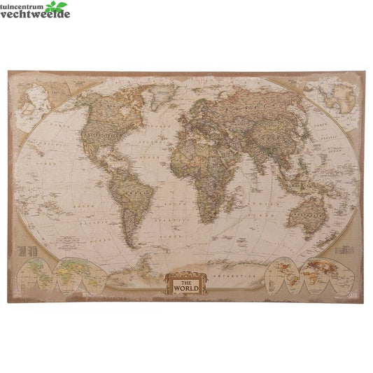  Wereldkaart L78 B118 H3cm