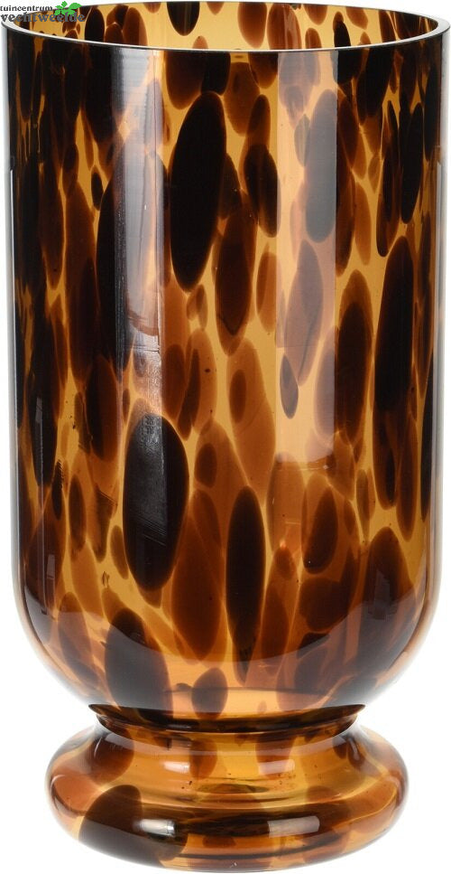  WINDLICHT GLAS 16X29CM BRUIN